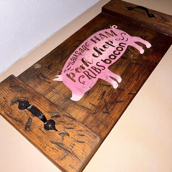 Handmade Charcuterie Board Piggy theme serving tray - Picture 3 of 4